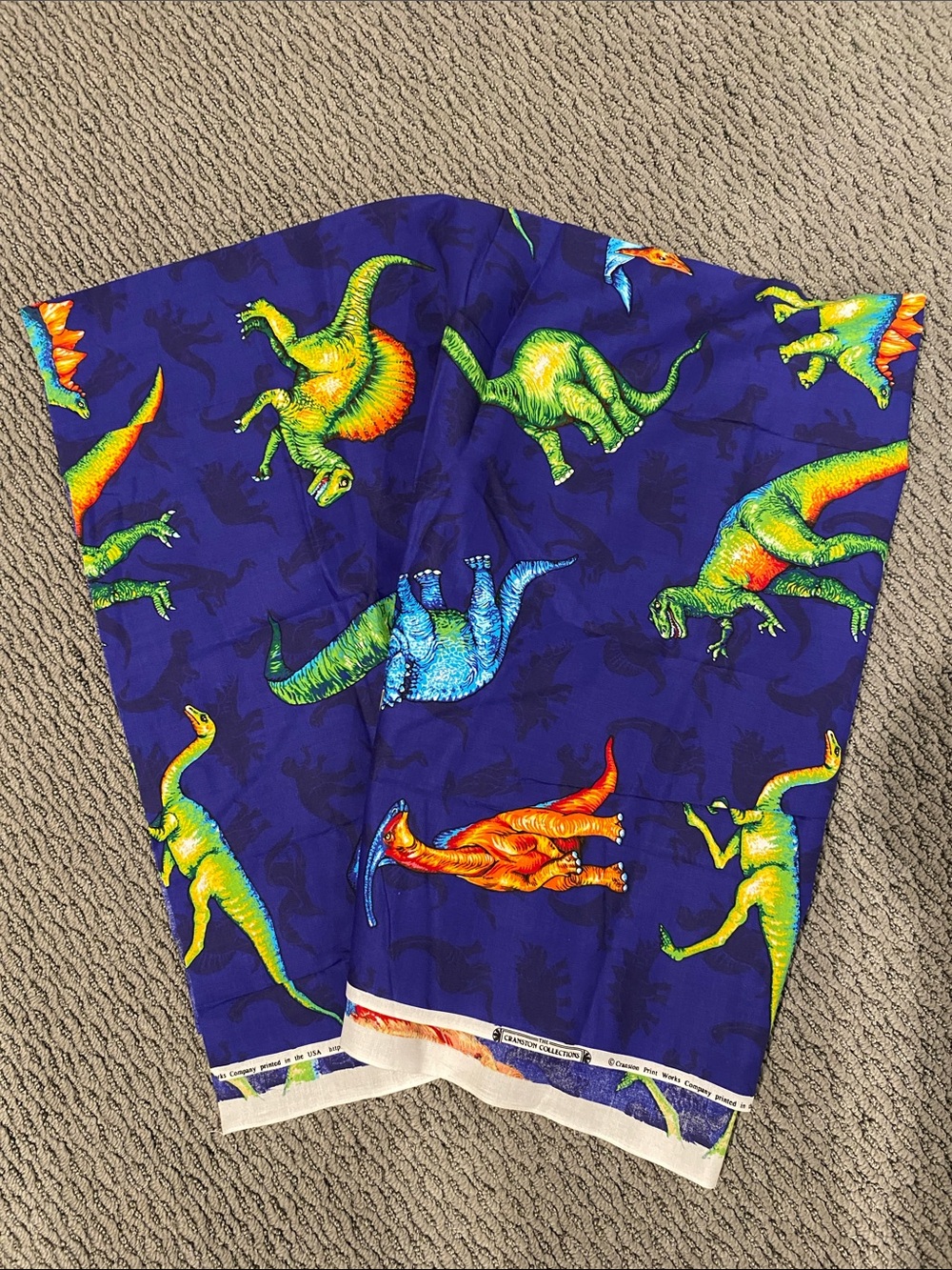 Dinosaur Print Fabric Panel- Colorful Dino Print